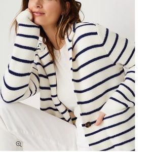 - Ann Taylor Striped Sweater Blazer S